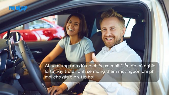 Lời chúc chồng mua xe mới hài hước, độc đáo