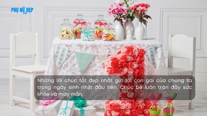 Stt chúc mừng sinh nhật con gái 1 tuổi mang lại nhiều bình an, may mắn