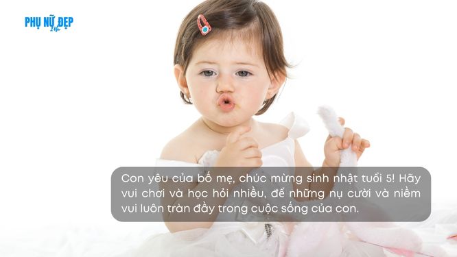 Lời chúc mừng sinh nhật con gái 5 tuổi ý nghĩa, độc đáo