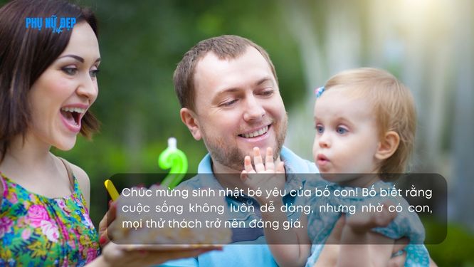 Stt chúc mừng sinh nhật con gái 2 tuổi dành cho bố gà trống nuôi con