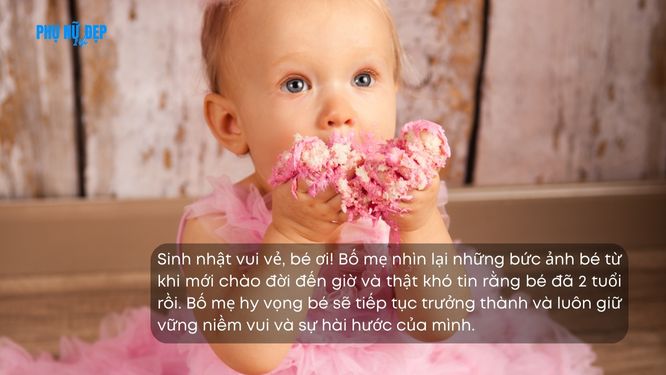 Stt chúc mừng sinh nhật con gái 2 tuổi hài hước, độc đáo