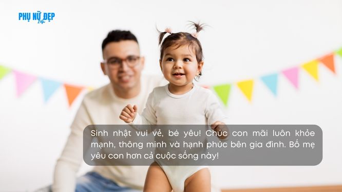 Lời chúc mừng sinh nhật con gái 2 tuổi khỏe mạnh, mau lớn