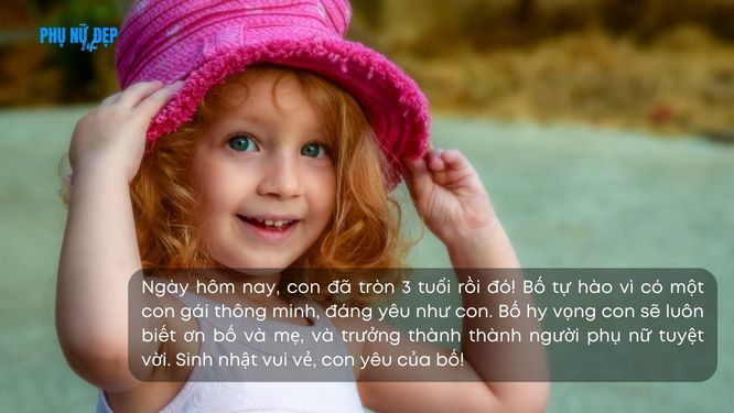 Stt chúc mừng sinh nhật con gái 3 tuổi dành cho bố gà trống nuôi con