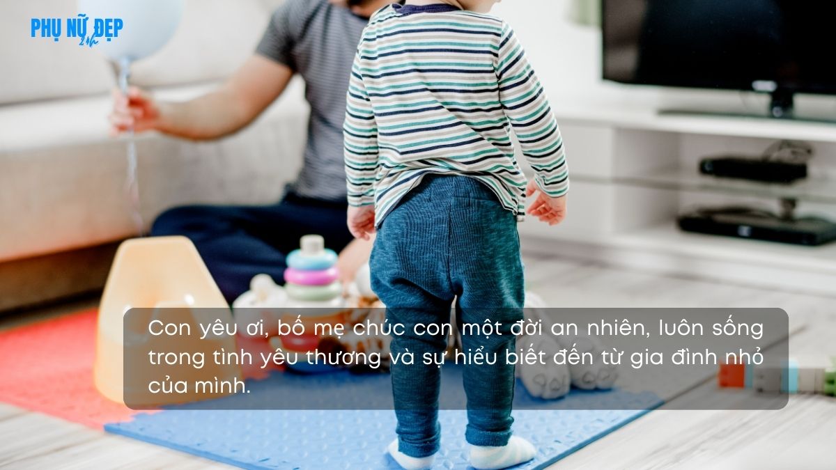 Stt chúc con một đời an nhiên, hạnh phúc với gia đình nhỏ của mình