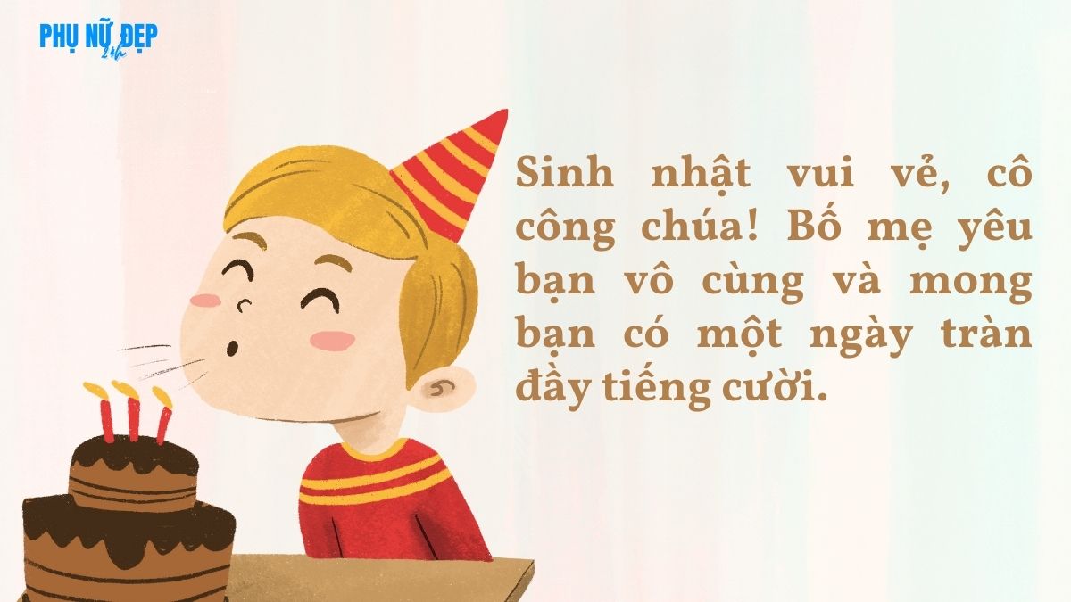 Stt chúc mừng sinh nhật con gái 9 tuổi ngoan ngoãn, luôn tươi cười